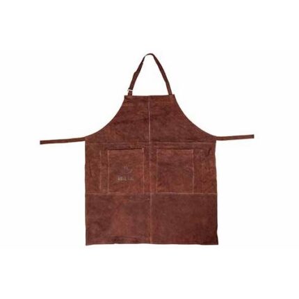 Kožna BBQ pregača s dva džepa i podesivim remenima za roštiljanje i pripremu hrane