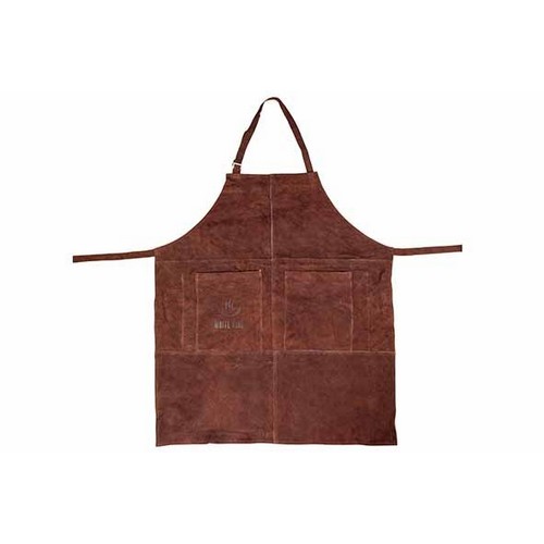 Kožna BBQ pregača s dva džepa i podesivim remenima za roštiljanje i pripremu hrane